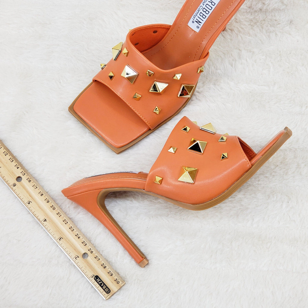 Popo Slip On Square Open Toe High Heel Clogs Mules Slides - Totally Wicked Footwear
