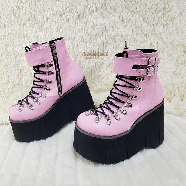 Kera 21 Pink Ankle Boot 4.5" Platform Cuff Straps Goth Punk Rock 6-11 NY - Totally Wicked Footwear