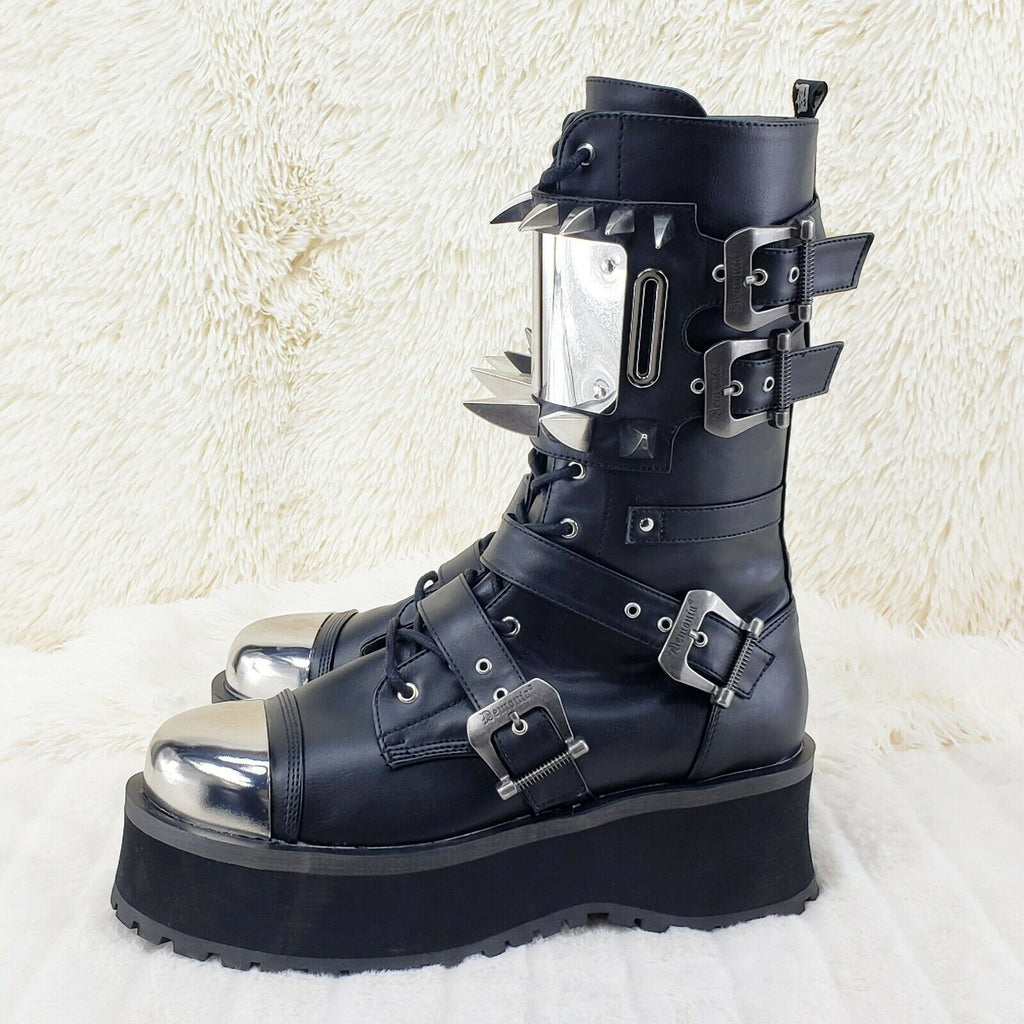 GraveDigger 250 Claw Spike Black Lace Up Boots Mid Calf Men Sizes IN HOUSE STOCK - Totally Wicked Footwear