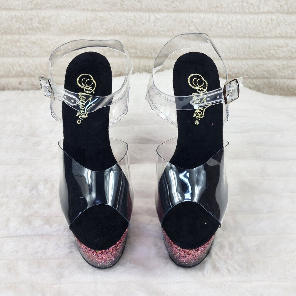 Adore 708SS Pink Hologram Ombre Platform Shoes Sandals 7" High Heel Shoes NY - Totally Wicked Footwear