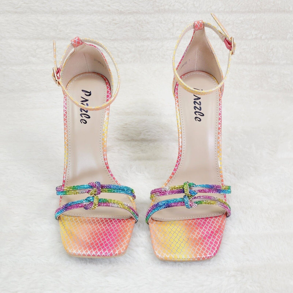 Symm Colorful Rhinestone Strap High Heel Stiletto Shoes - Totally Wicked Footwear