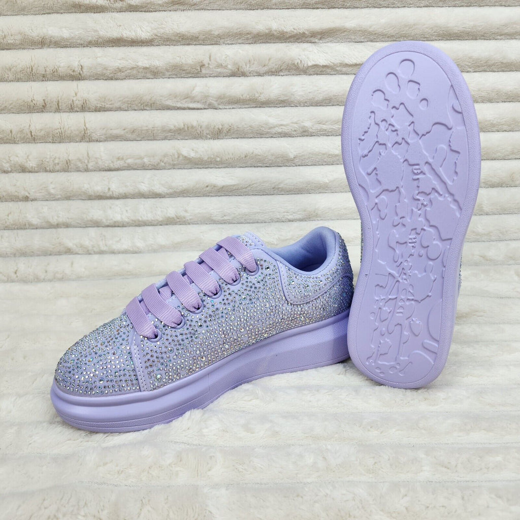 Cush Baby Lilac Purple Rhinestone Sneakers Tennis Shoes - Totally Wicked Footwear