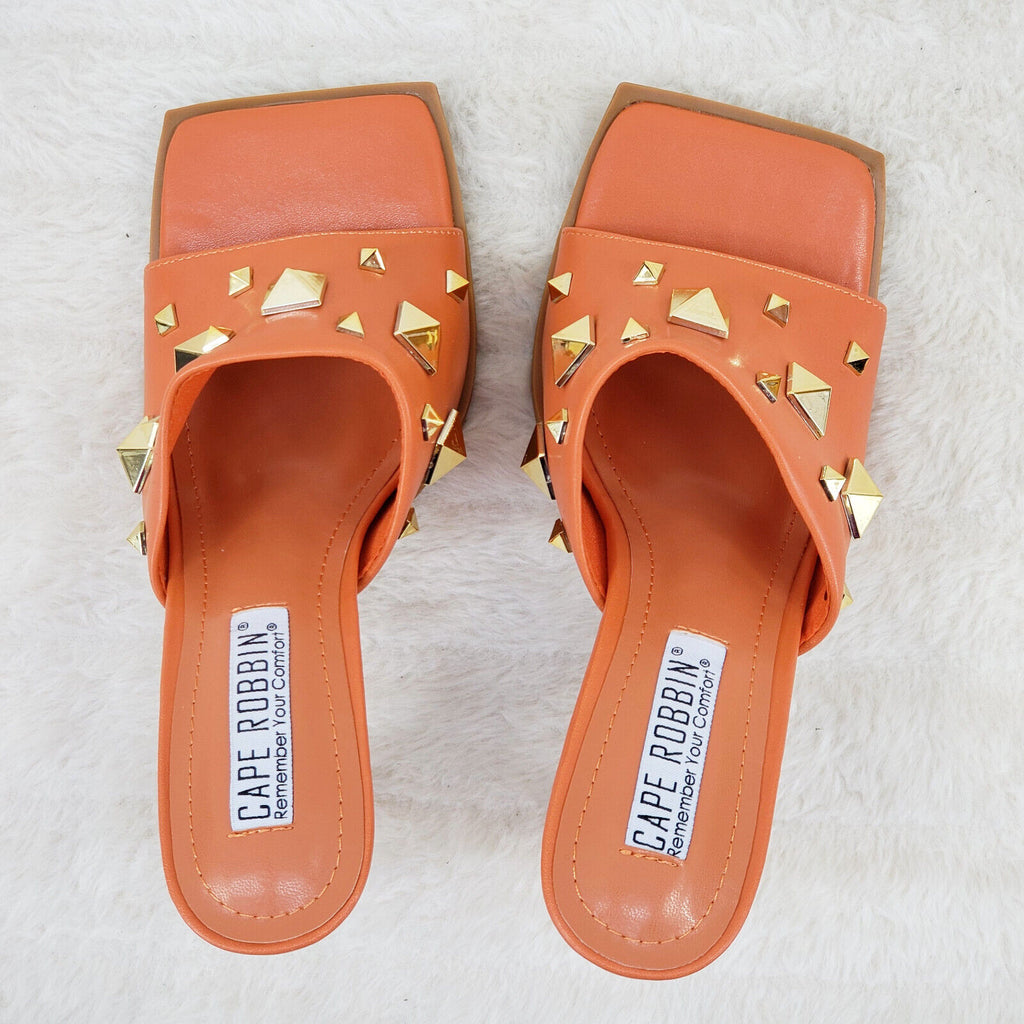Popo Slip On Square Open Toe High Heel Clogs Mules Slides - Totally Wicked Footwear