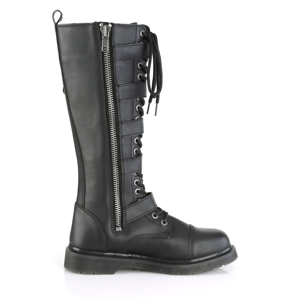 Bolt 425 Black Matte Vegan Leather Mens Knee Boots - Demonia Direct - Totally Wicked Footwear