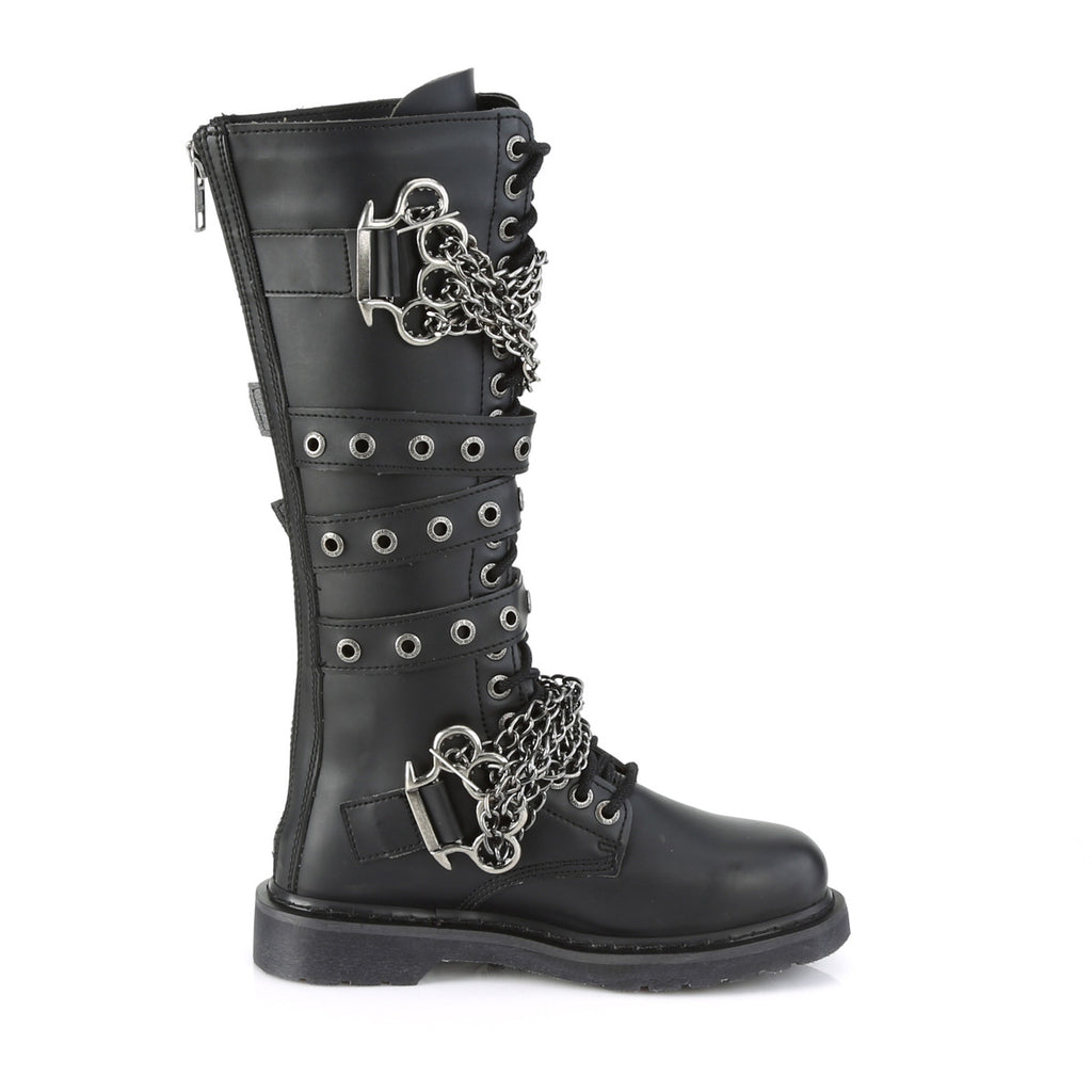 Bolt 450 Black Matte Vegan Leather Mens Knee Boots - Demonia Direct - Totally Wicked Footwear