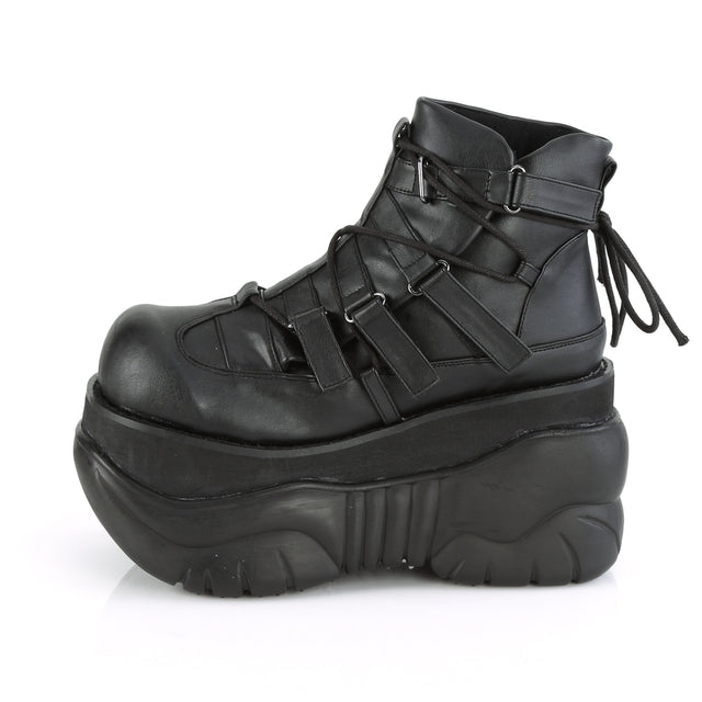 Boxer 13 Black Matte Vegan Leather Mens Sneaker Ankle Boots - Demonia Direct - Totally Wicked Footwear