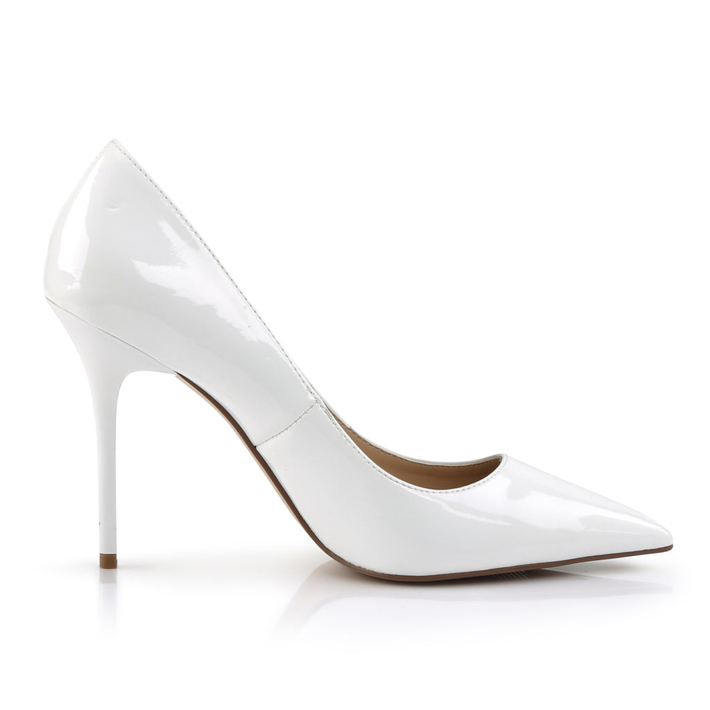 Classique 20 White Patent Pump 4" Heels - Direct - Totally Wicked Footwear