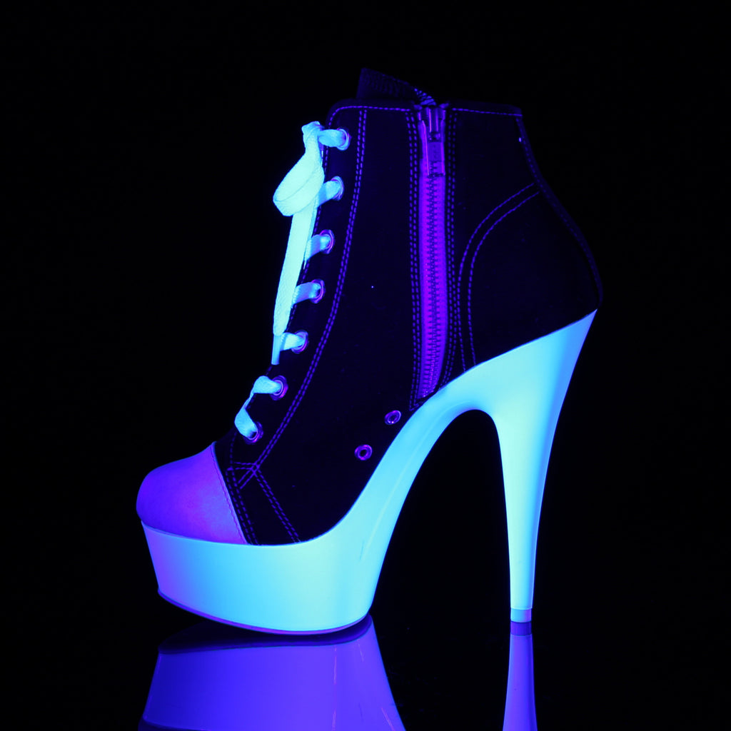 Delight 600SK-02 UV Platform Sneaker Heels Black - Direct - Totally Wicked Footwear