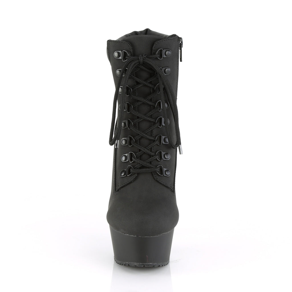 Delight 600tl-2 Black Nubuck Work Style 6" High Heel Ankle Boots 5-14 - Direct - Totally Wicked Footwear