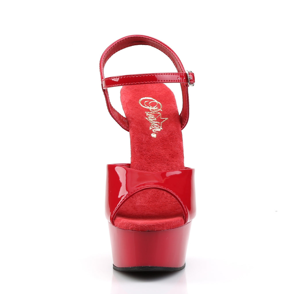 Delight 609 Red Patent 6" High Heel Ankle Strap Sandals - Direct - Totally Wicked Footwear