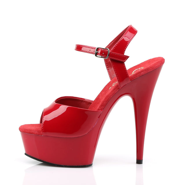 Delight 609 Red Patent 6" High Heel Ankle Strap Sandals - Direct - Totally Wicked Footwear