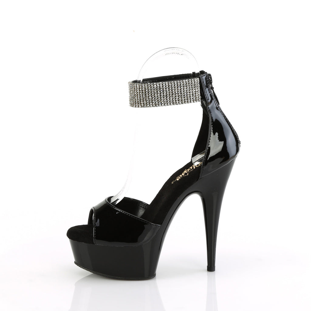 Delight 625 Black Patent 6" High Heel Platform Shoe - Direct - Totally Wicked Footwear