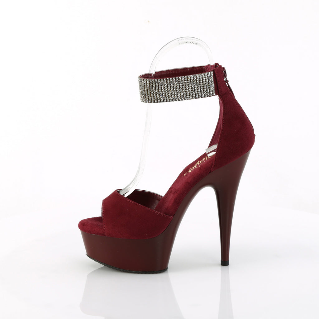 Delight 625 Burgundy Faux Suede 6" High Heel Platform Shoe - Direct - Totally Wicked Footwear