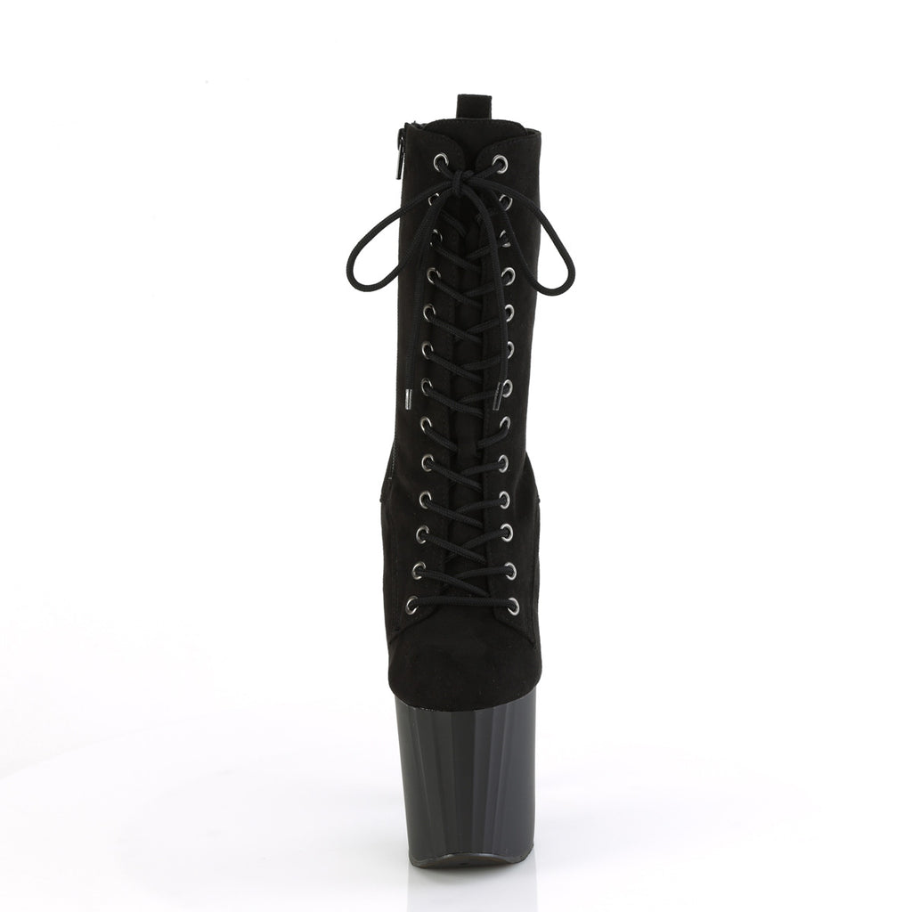 Enchant 1040 Black Prism Cut Platform Mid Calf Boots 8" Heels - Direct - Totally Wicked Footwear