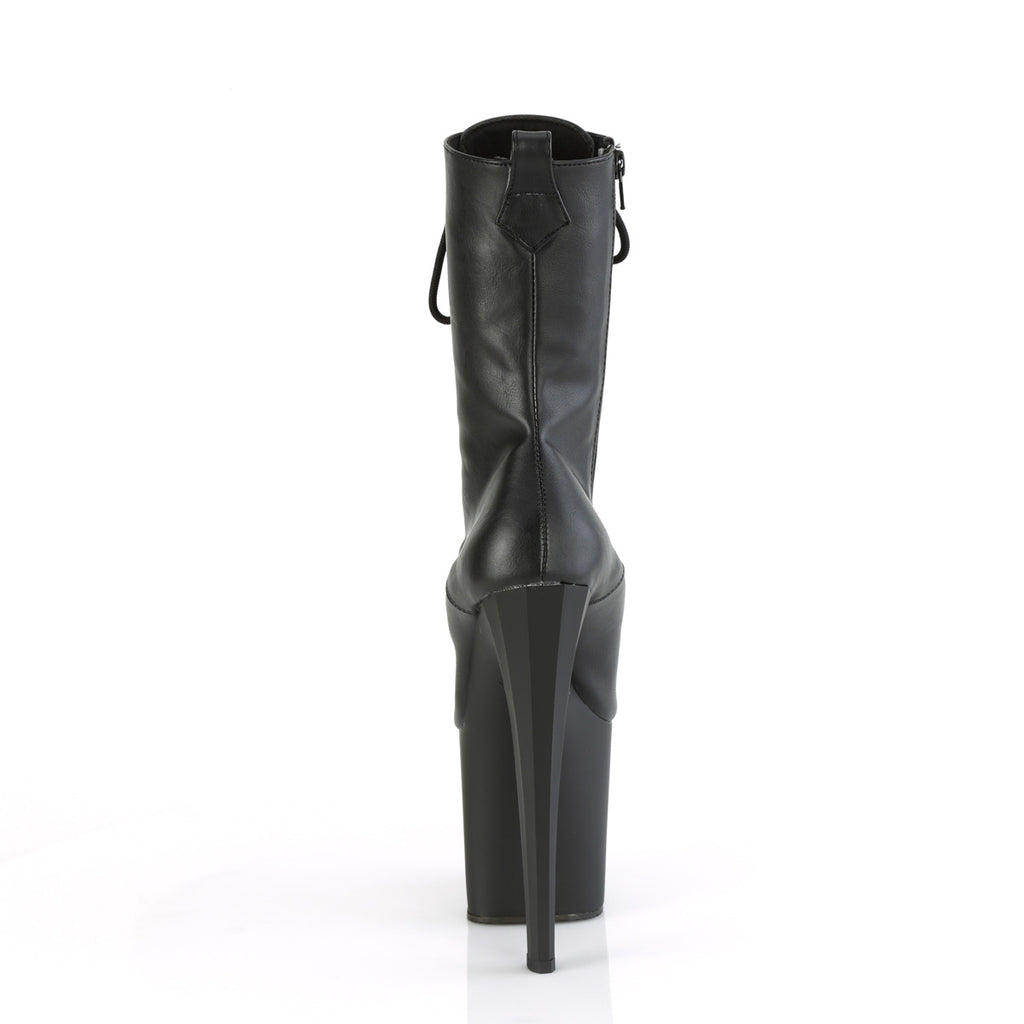 Enchant 1040 Black Matte Prism Cut Platform Mid Calf Boots 8" Heels - Direct - Totally Wicked Footwear