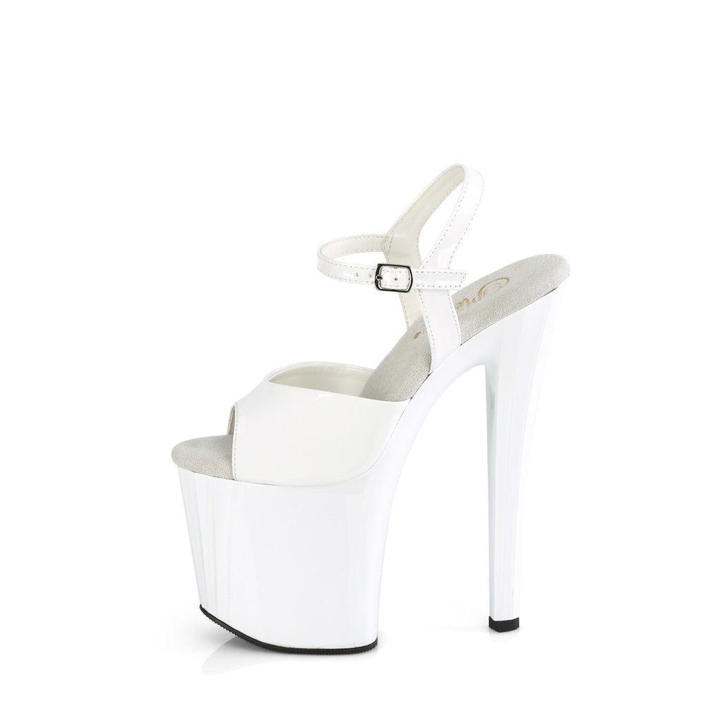 Enchant 709 White Patent Ankle Strap Platform Sandals 8" Heels - Direct - Totally Wicked Footwear