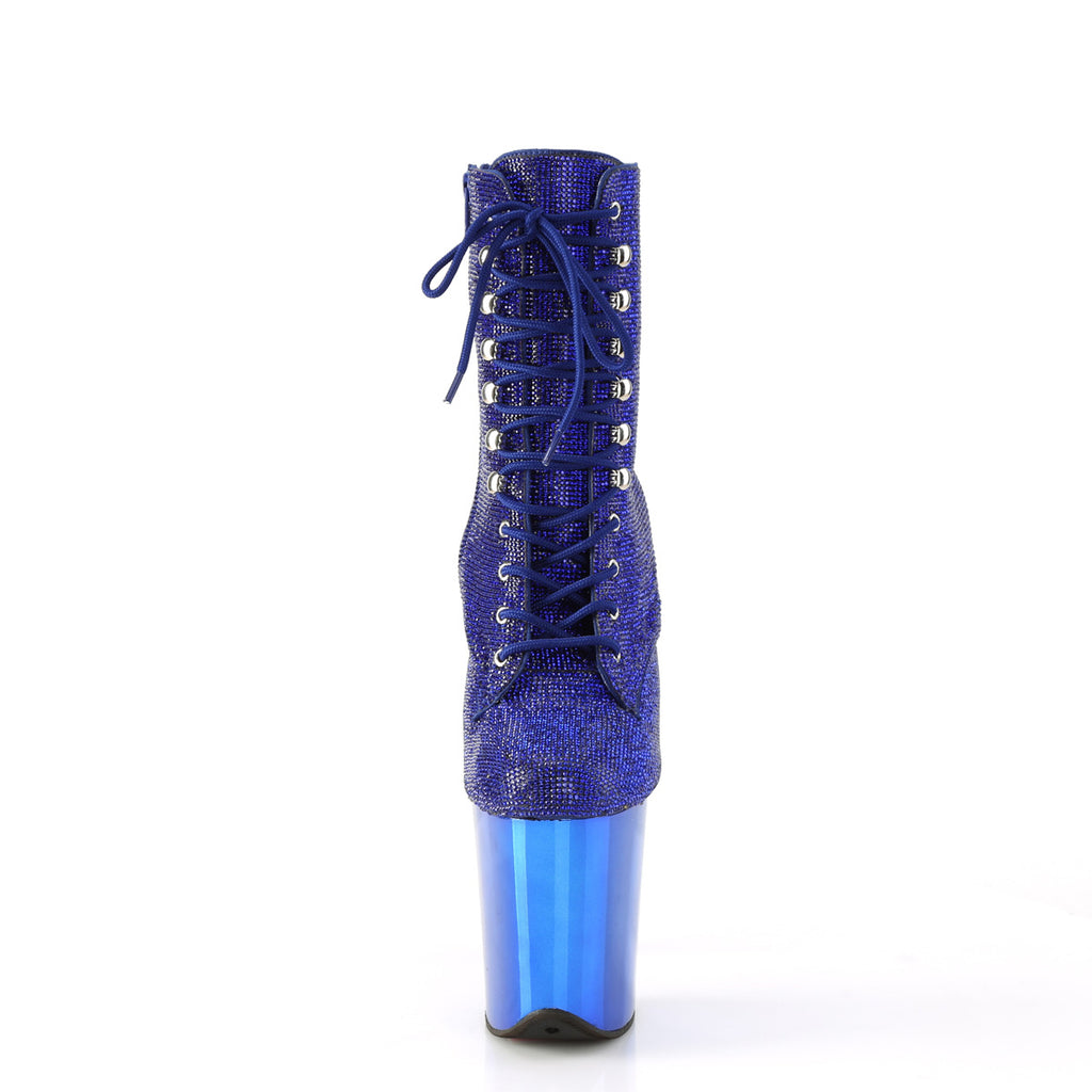 Flamingo 1020CHRS Blue Rhinestone 8" Heel Platform Ankle Boots Direct - Totally Wicked Footwear
