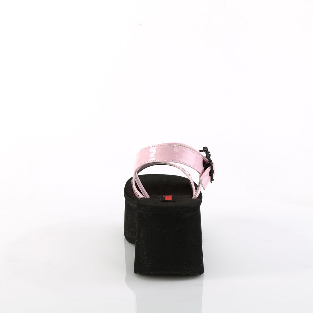 Funn 10 Pink Hologram Platform Sandals  - Demonia Direct - Totally Wicked Footwear