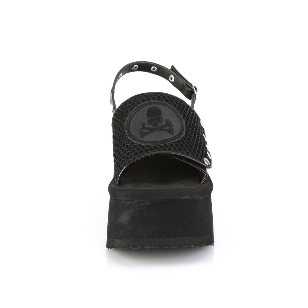 Funn 32 Black Platform Sandals  - Demonia Direct - Totally Wicked Footwear