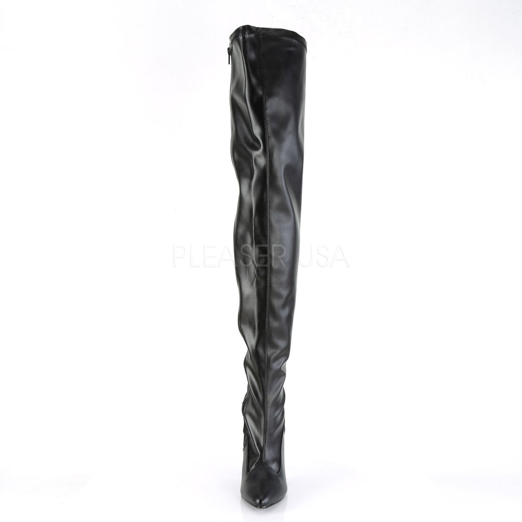 Seduce 3000 Black Matte  5" Stiletto Heel Stretch OTK Thigh Boot 5-16 - Totally Wicked Footwear