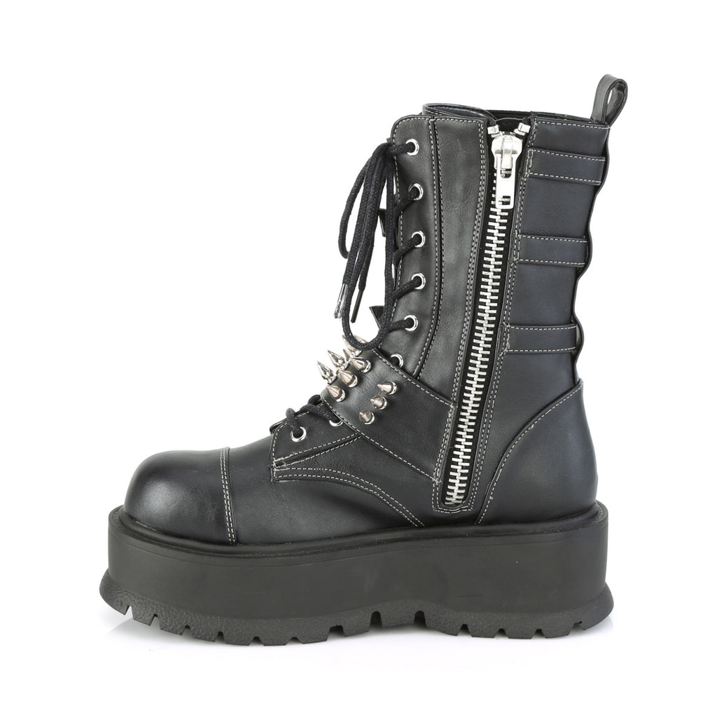 Slacker 165 Black Platform Combat Gothic Punk Ankle Boots - Totally Wicked Footwear