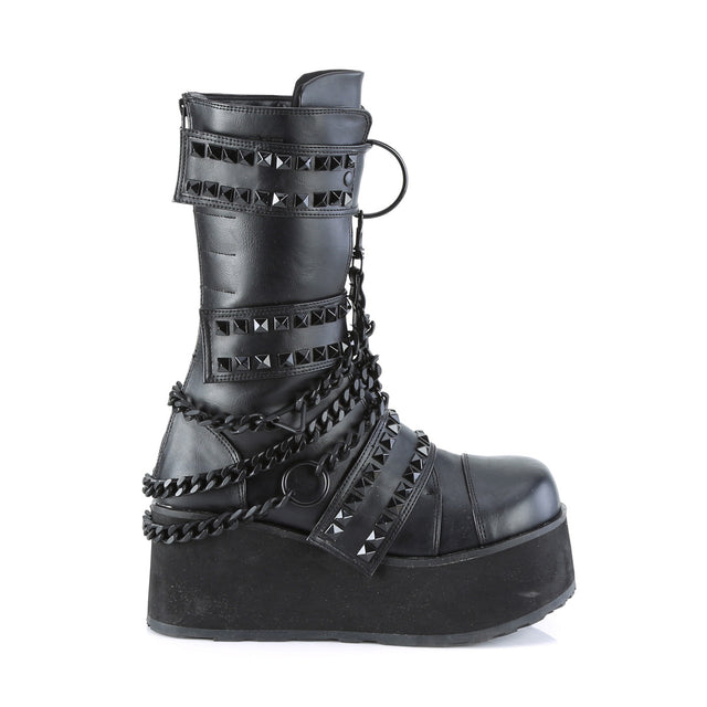 Trashville 138 Black Matte Gothic Style Platform Boot Men's Sizes  - Demonia Direct - Totally Wicked Footwear