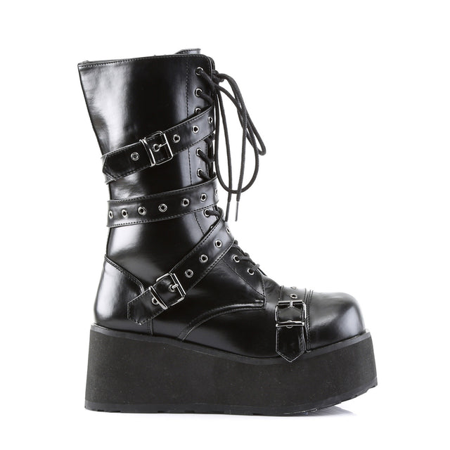 Trashville 205 Leatherette Buckle Strap Upper Lace Up Gothic Style Platform Boot Men's Sizes - Totally Wicked Footwear