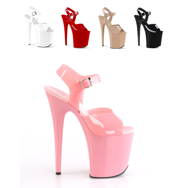 Flamingo 808N Jelly Upper 8" Ankle Strap Platform Heels - Sandals - Totally Wicked Footwear