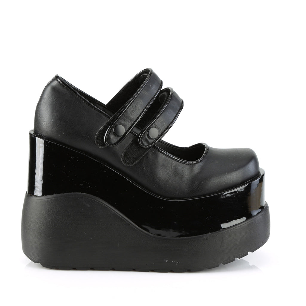 Void 37 Black Matte Platform Mary Jane Platform Shoes - Totally Wicked Footwear