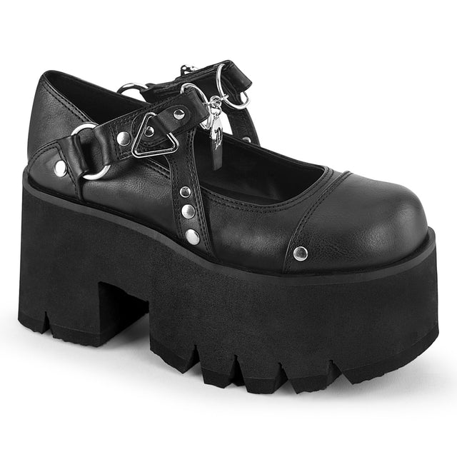 Ashes 33 Platform  Maryjane 3.5" Chunky  Heel Goth punk shoes - Totally Wicked Footwear