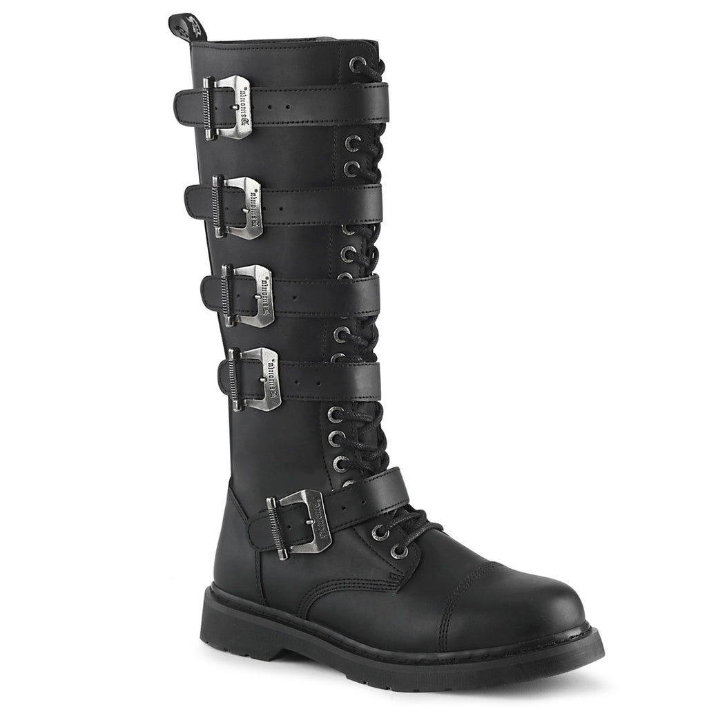 Bolt 425 Black Matte Vegan Leather Mens Knee Boots - Demonia Direct - Totally Wicked Footwear