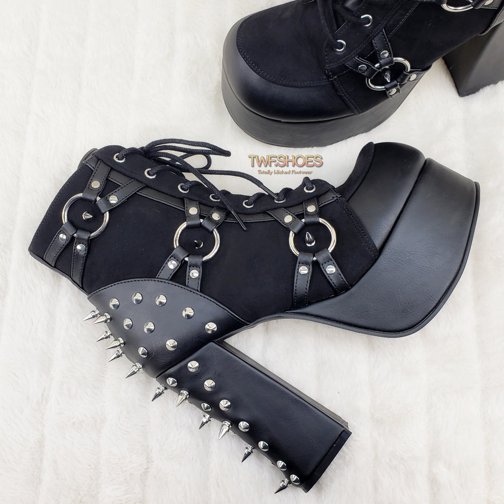 Charade 100 Ankle Boot Chunky Heel Studs - Totally Wicked Footwear