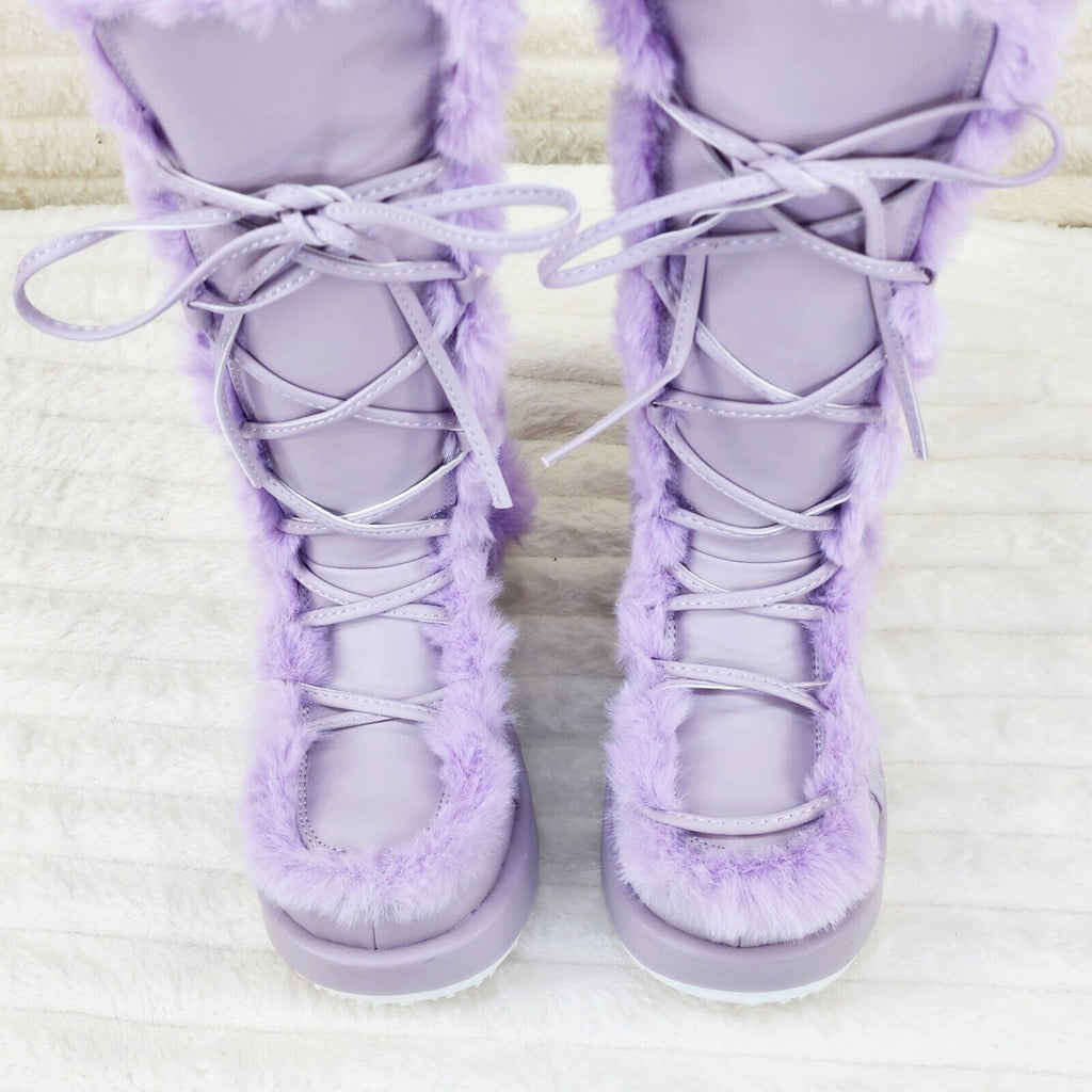Cubby 311 Lilac Purple Furry Stomper Mid Calf Boots -DEMONA DIRECT - Totally Wicked Footwear