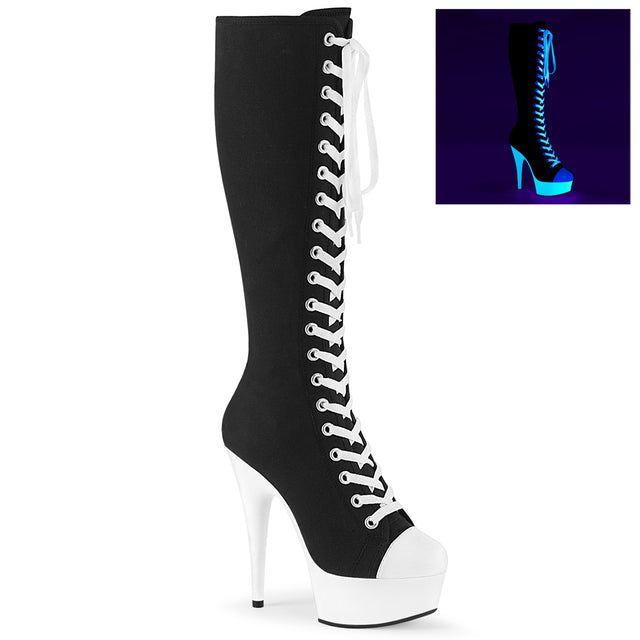 Delight 2000SK Lace Up Sneaker 6" High Heels Platform Knee Boots - Totally Wicked Footwear
