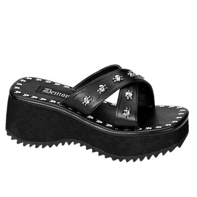 Flip 05 Black Matte Platform Sandals  - Demonia Direct - Totally Wicked Footwear