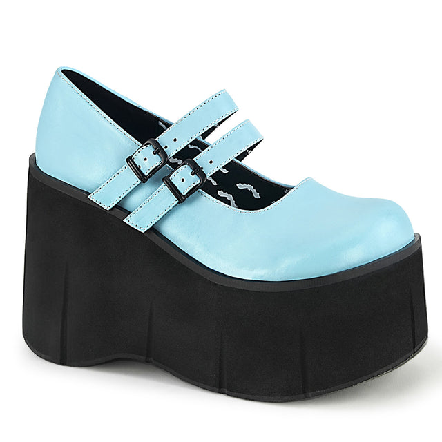 Kera 08 Blue 4.5" Platform Double Strap Maryjane Shoe  - Demonia Direct - Totally Wicked Footwear