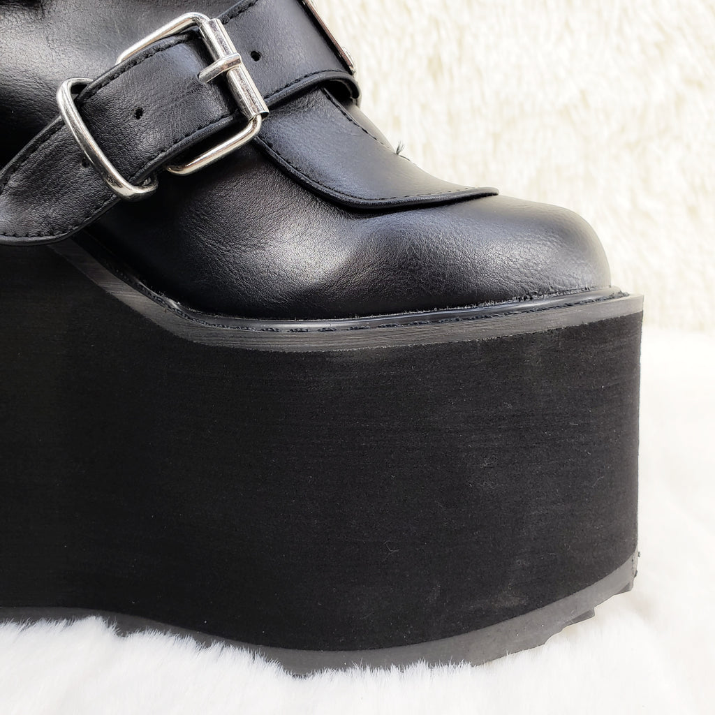 Demonia Swing 105 Black Matte Multiple Buckle Ankle Boot 5.5" Platform - Totally Wicked Footwear