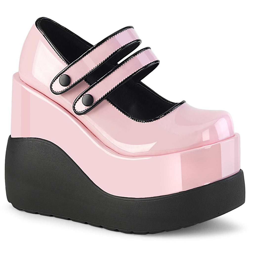 Void 37 Pink Patent Platform Mary Jane Platform Shoes - Totally Wicked Footwear