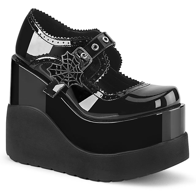 Void 38 Black Patent Platform Mary Jane Platform Shoes - Totally Wicked Footwear
