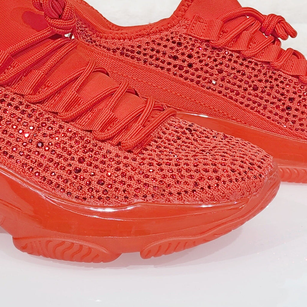 Frey Red Jelly Sole Slip On Pull Tie Comfy Running Shoes Sneakers - Totally Wicked Footwear