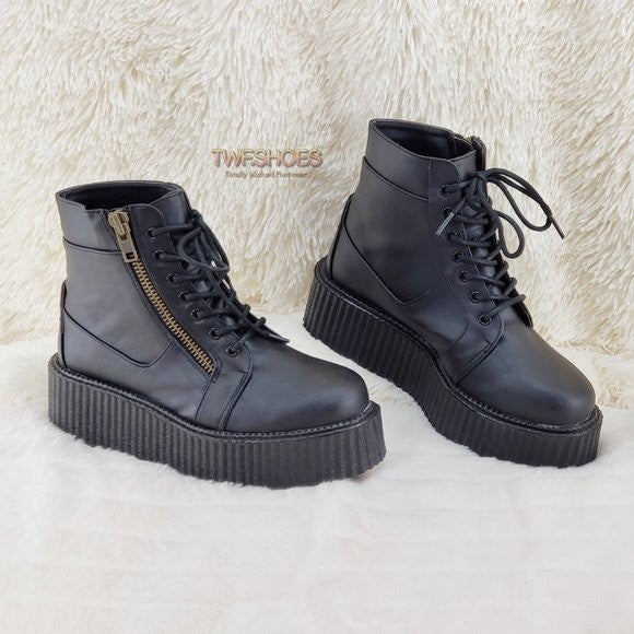 DEMONIA V-Creeper 571 Goth Punk Ankle High Top Platform Creeper Shoes