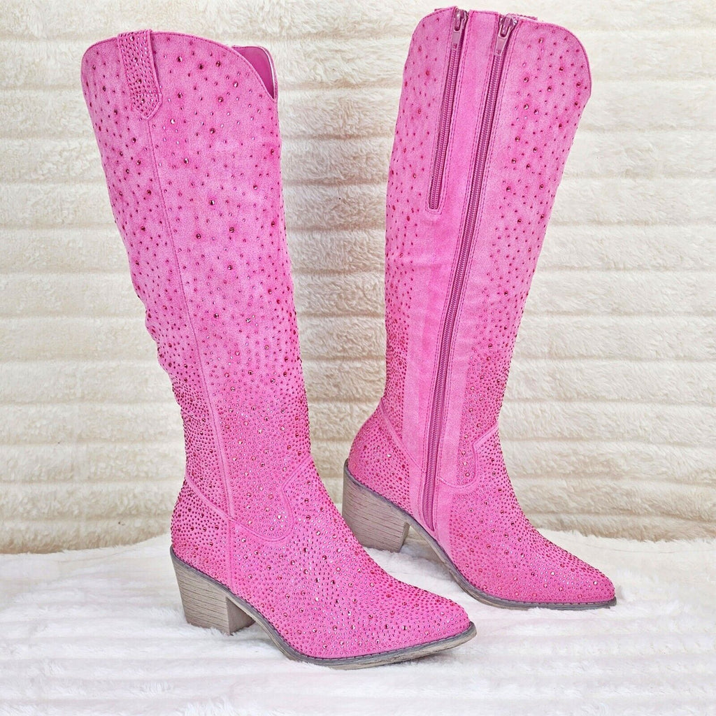 Pink cowgirl boots outlet with rhinestones