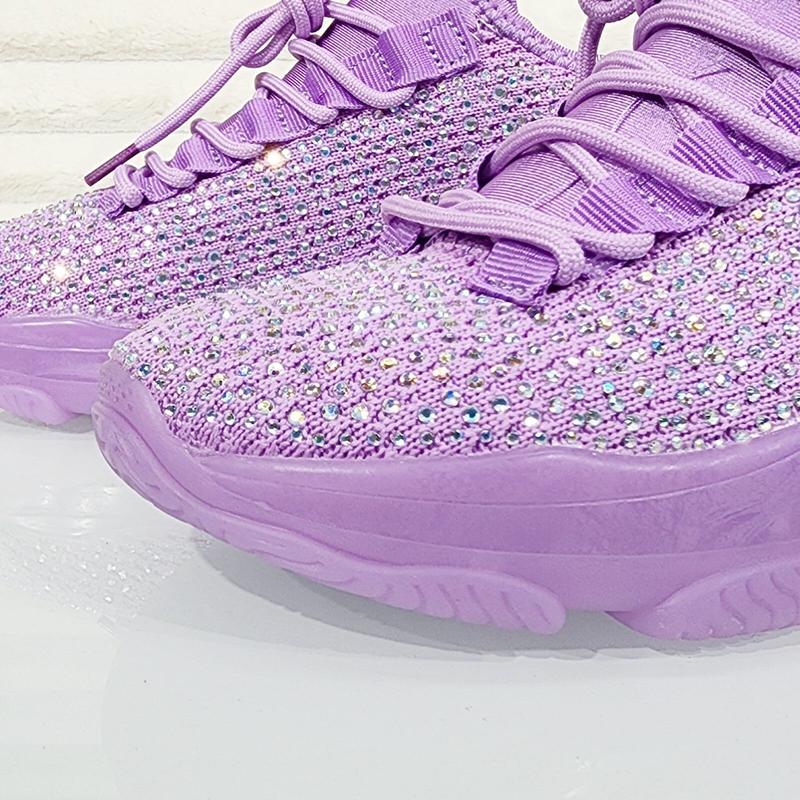 Frey Purple Jelly Sole Slip On Pull Tie Comfy Running Shoes Sneakers