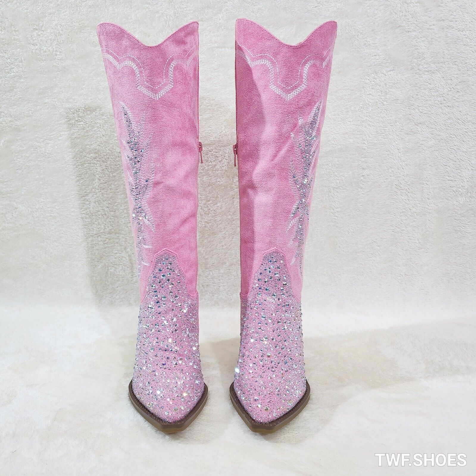 Murrey Bubble Gum Pink With Rhinestones Glamour Western Cowgirl Boots - Totally Wicked Footwear