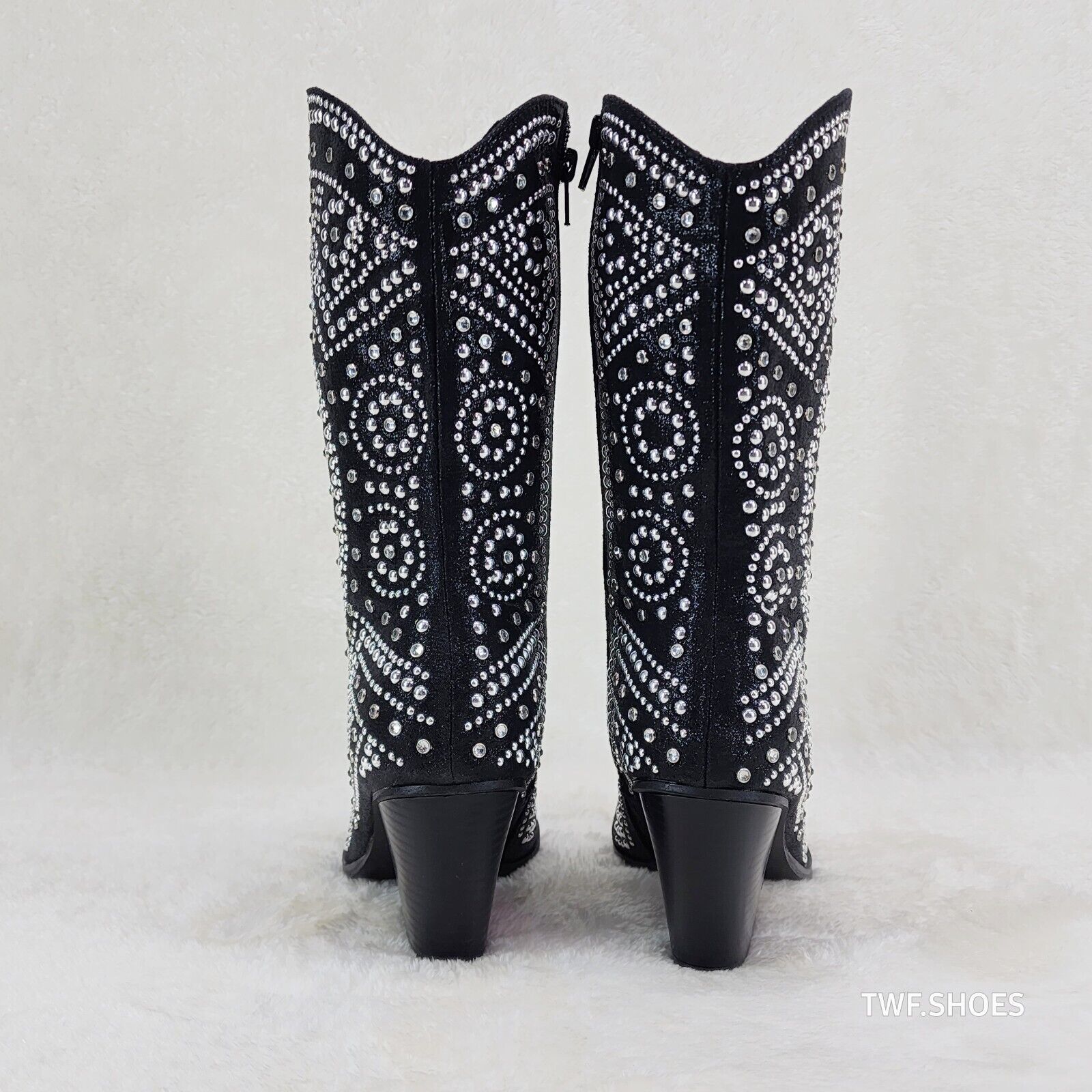 Country Scandal Studs Rhinestones Decked Out Western Cowgirl Boots - Totally Wicked Footwear
