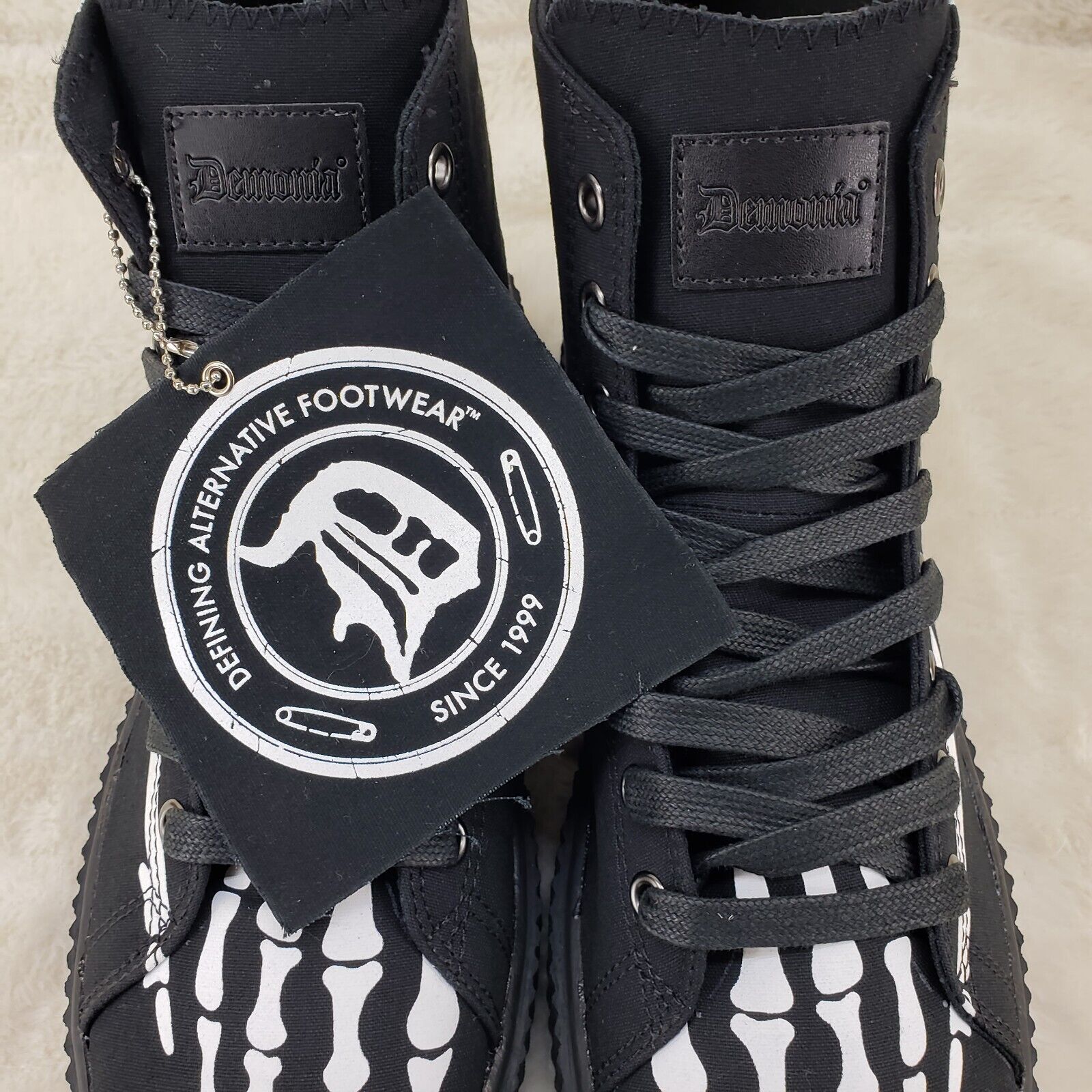 Sneeker X RAY Skeleton Foot Hi-Top Creeper Sneaker Goth Punk Men's IN HOUSE - Totally Wicked Footwear