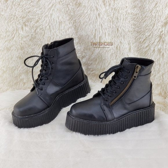 DEMONIA V-Creeper 571 Goth Punk Ankle High Top Platform Creeper Shoes
