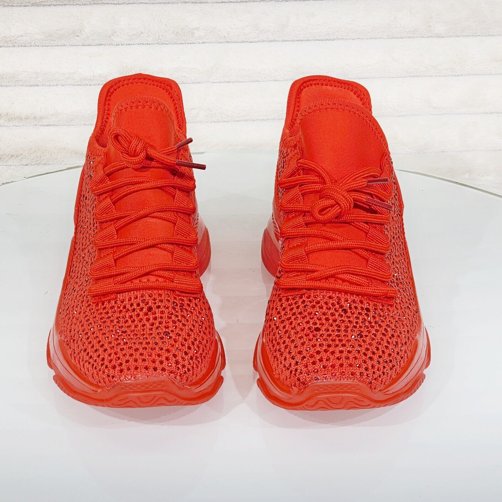 Frey Red Jelly Sole Slip On Pull Tie Comfy Running Shoes Sneakers - Totally Wicked Footwear