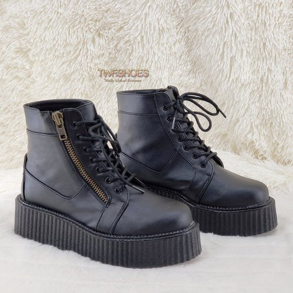 DEMONIA V-Creeper 571 Goth Punk Ankle High Top Platform Creeper Shoes