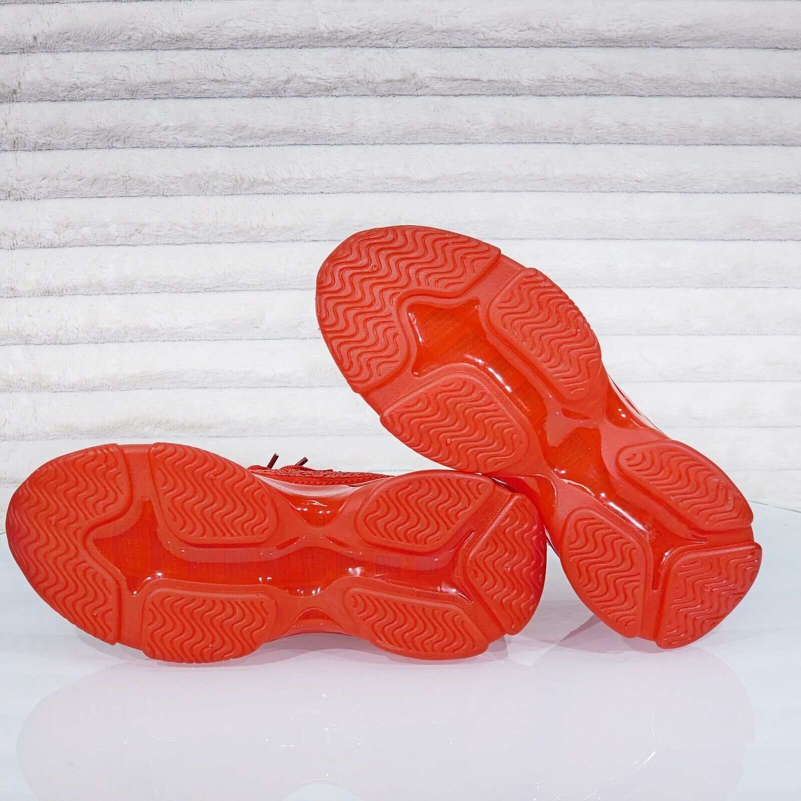 Frey Red Jelly Sole Slip On Pull Tie Comfy Running Shoes Sneakers - Totally Wicked Footwear